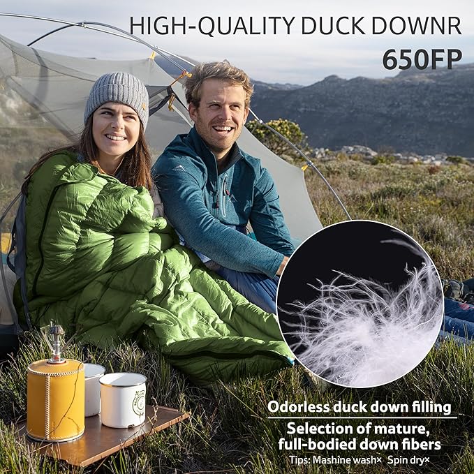 Naturehike Ultralight Backpacking RDS Down Sleeping Bag for Adults 650 Fill Power Sleeping Bag for 42/52℉ 20oz Compact Lightweight Sleeping Bags for Hiking Camping 3 Seasons