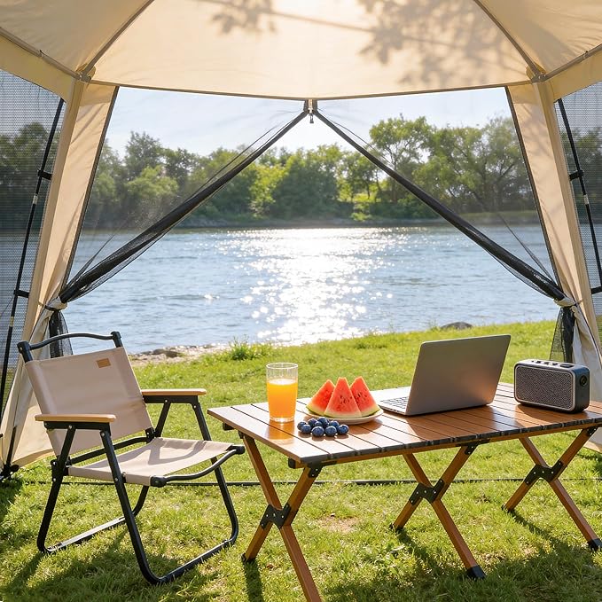 12'x12' Camping Screen Tent - Portable Screen Canopy 8-10 Person&ampInstant UV Resistant Sun ShelterEasy to Set Up&ampMosquito Net Tent&ampWaterproofSuitable for Family Camping TripBackyardPicn