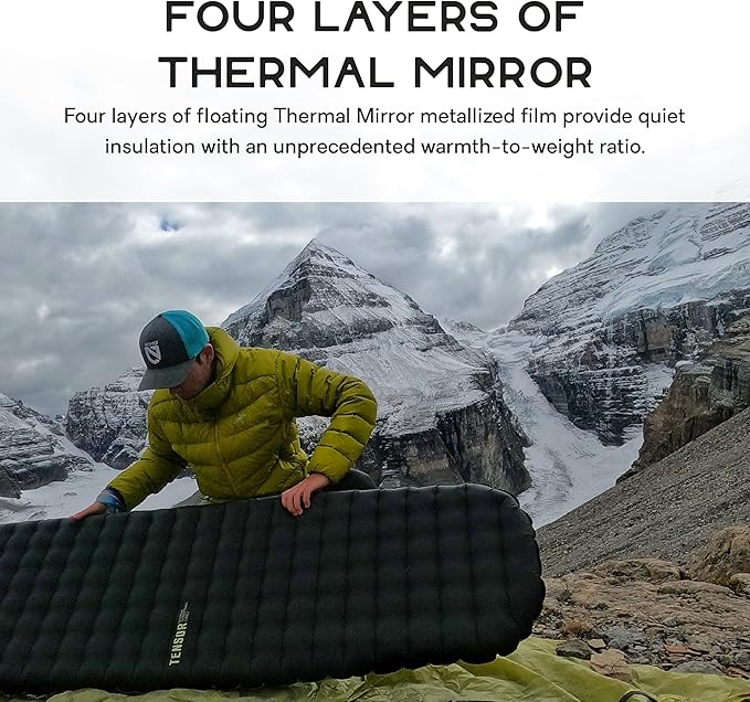 Nemo Equipment Tensor Extreme Conditions Sleeping Pad - Regular Mummy (72 x 20) - Black/Birch Bud/Citron