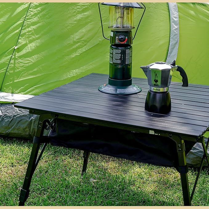 ARROWHEAD OUTDOOR 39 Aluminum Folding Camp Roll Up Table w/Adjustable Height Undertable Mesh Storage Carry Bag