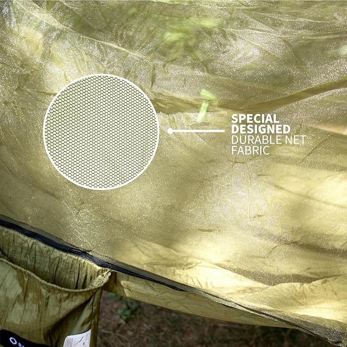 Hammock with Mosquito Net - Lightweight Portable 1 Person Hammock - for Camping Hiking Backpacking Travel a Festival or The Beach