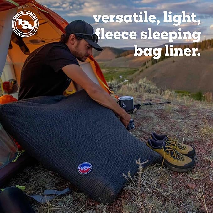Big Agnes Alpha Direct Fleece Sleeping Bag Liner - Ultralight Backpacking Gear Lightweight Compact Breathable