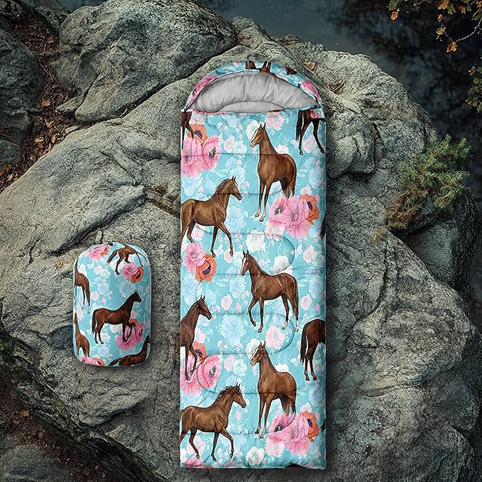 QOOMO Axolotl Cute Camping Sleeping Bags3 Season Warm &amp Cool WeatherLightweightWaterproof Sleeping Bags for Adults &amp KidsTravelingand Outdoors