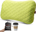 X-Foam Inflatable Camping Pillow ELuxe with Removable Foaming Cover | Comfortable Washable Ultralight Portable Neck Lumbar Support | Backpacking Hiking Travel Air | X-Large (Apple Green)
