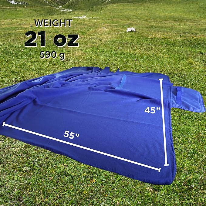 DISCOUNT PROMOS Custom Roll Up Picnic Blankets Set of 10/50/100 Personalized Bulk Pack Great for Camping Picnic Beach Sports Outdoor Activities - Blue