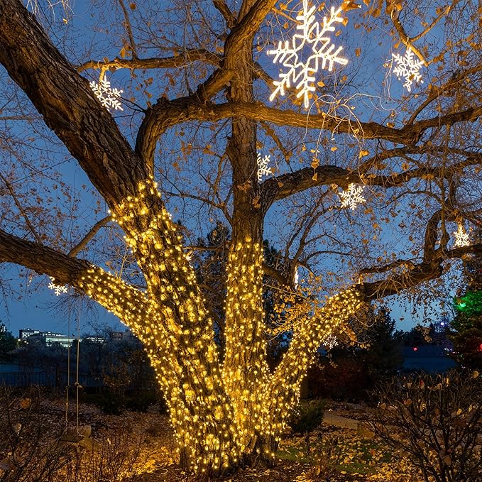 Novelty Lights 24FT 70 LED C6 Christmas String Lights Outdoor Tree Commercial Grade LED Lights Permanent Christmas Decorations (Warm White)