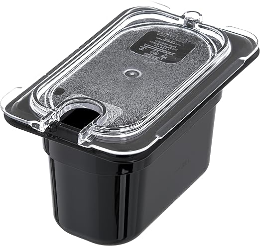 Carlisle FoodService Products 10337U07 StorPlus Ninth Size Polycarbonate Universal Flat Surface Notched Food Pan Lid Clear (Pack of 6)