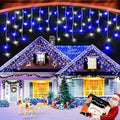 XURISEN 66ft Christmas Lights Decorations Outdoor 640 LED 8 Modes Curtain Fairy Lights with 120 DropsPlug in Waterproof Timer Memory Function for Christmas Holiday Wedding Party Decor(Blue+Cool)