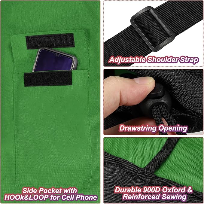 PATIKIL 47 Inch Camp Chair Replacement Bag Foldable Camping Chair Bag 900D Oxford Large Mouth Carry Bag with Adjustable Shoulder Strap &amp Side Pocket for Outdoor Camping Green