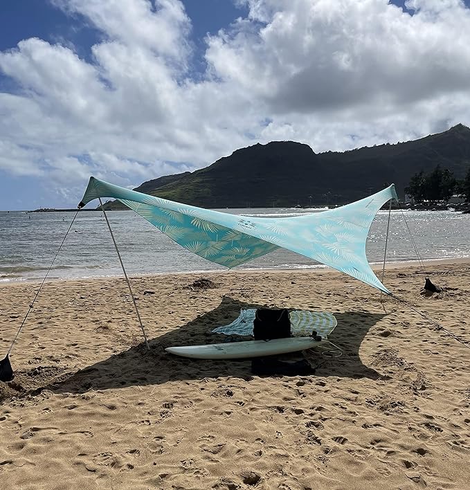 Neso Grande Portable Beach Tent Sun Shelter - Lightweight Beach Shade Canopy - Easy Setup for Family Outings - Patented Reinforced Corners - UPF 50+ Sun Protection - 7ft Tall 9 x 9ft