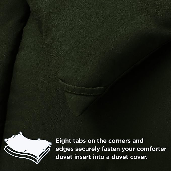 Bedsure Comforter Duvet Insert - Quilted Comforters Twin Size All Season Duvet Down Alternative Bedding with 8 Tabs Gifts for Women/Men Olive Green Twin 88 x 68 Inches