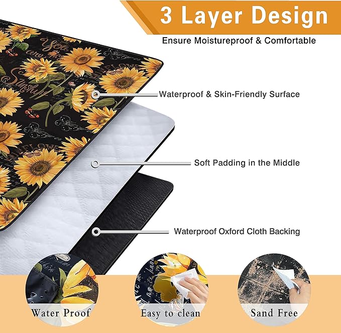 Extra Large Picnic Blankets Waterproof Foldable (80 x 80) Beach Blanket Waterproof Sandproof3-Layer Thicking Mat Outdoor Packable Camping Blanket