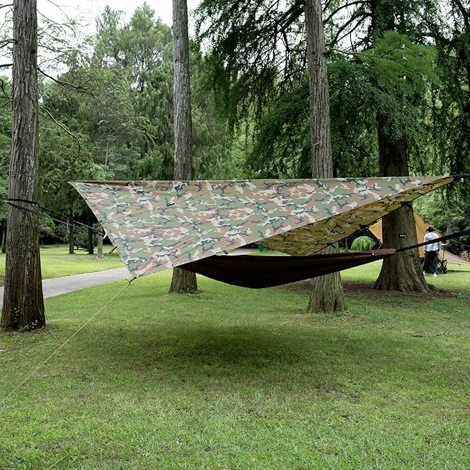 Free Soldier Waterproof Portable Tarp Multifunctional Outdoor Camping Traveling Awning Backpacking Tarp shelter Rain Tarp