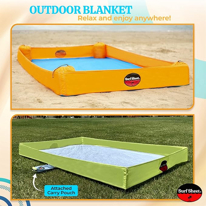 Sandproof Beach Blanket - Oversize Large Outdoor Picnic Blanket for Beaches &amp Camping - Portable Family Beach Blanket Waterproof Sandproof for Parks Travel Vacation Essentials (Yellow)