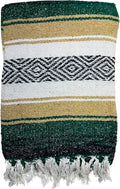 Genuine Oversized Artisan Mexican Falsa blanket (72inx48in) -Authentic Handcrafted Yoga Blanket Beach Throw Camping Essential Picnic Mat or Outdoor Wrap