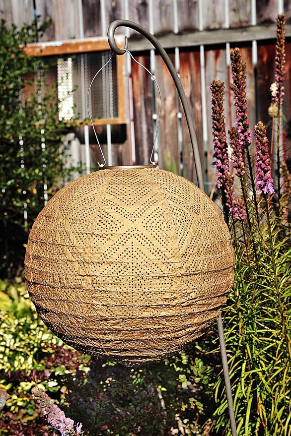 Allsop Soji Stella Market - 12 Handmade LED Outdoor Solar Lantern - Bronze
