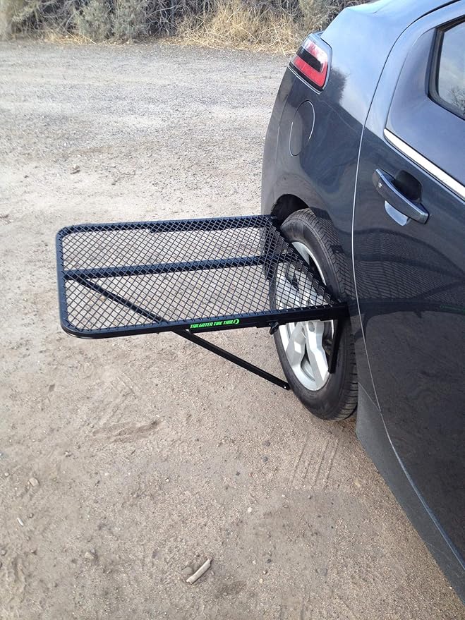 Tire Table Medium Steel Camping Table for Camp Travel Tailgating and Outdoor Work | Easily Holds 50 Pounds | Powder Coated Finish | No Tool or Hitch Required for Installation | 29 x 23 x 1.5