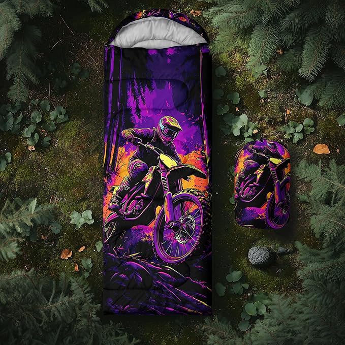 AILONEN Sports Basketball Sleeping Bag for Kids BoysWarm and Cool WeatherLightweightWaterproof Backpacking3D Galaxy Ball Print Sleeping Bag for Camping
