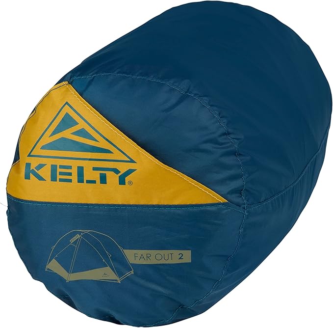 Kelty Far Out Backpacking Tent + Tent Footprint Package 2 or 3 Person Capacity Backpacking Starter Kit and Camping Shelter Stuff Sack Included