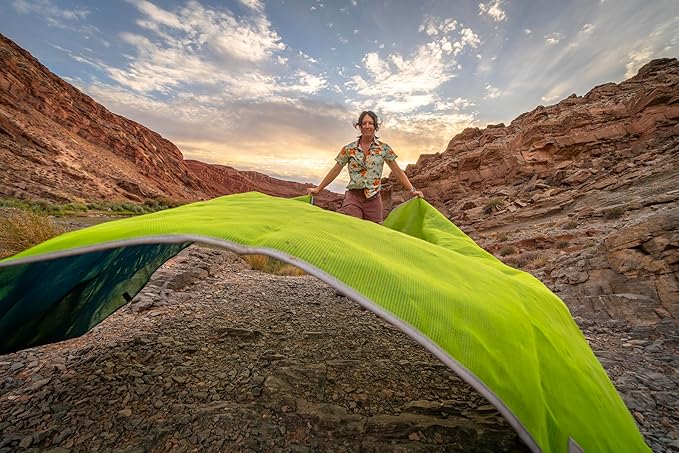 CGEAR Original Sand-Free Outdoor Rug Camping Mat - Water-Resistant &amp Anti-Fade Material - Military-Grade - Reversible Design - Area Rug for Beach RV &amp Picnics - Travel Bag