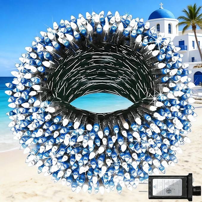 750 LED 240FT Christmas String Lights Outdoor with 12 Lighting Modes Green Wire Christmas Lights with Timer &amp Dimmable Waterproof Plug in Fairy Lights for Room Party Home Patio Xmas Blue &amp