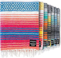 Benevolence LA Authentic Handwoven Mexican Blanket | Yoga Blankets Outdoor Picnic Beach Camping | Equestrian Saddle | Serape 50x70 inches - Coral Pack of 1