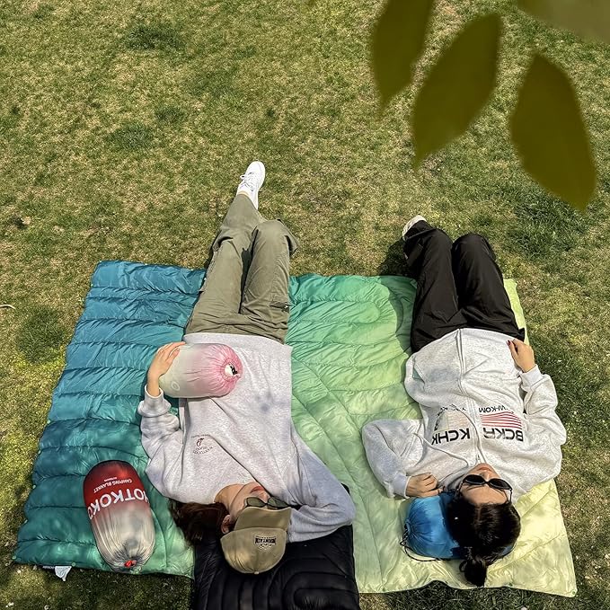 Camping BlanketPuffy Printed Camp Blankets Lightweight Packable for Outdoor CampingTraveling Stadium Hiking Picnics