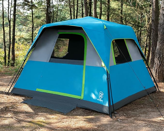 EVER ADVANCED 6 Person Camping Tent Blackout Design Tent for Camping Instant Cabin Tents for Family with Rainfly 60s Easy Setup Water-Resistant