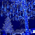 Kwaiffeo Blue Icicle Lights for Outside Waterproof 40 Tubes LED Meteor Shower Lights for Christmas Halloween Decor Yard Lawn Equivalent to 5 Sets of 8-Tubes