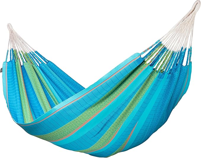 LA SIESTA Flora Hammock Transform Your Backyard Patio or Porch into a Relaxation Oasis Ultra Soft Cotton Hammock Max 440 Lbs Family Hammock King Curaçao