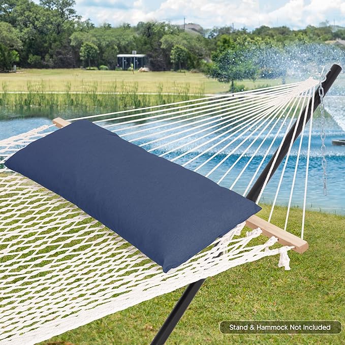 SUNCREAT Detachable Extra Large Outdoor Hammock Pillow with Ties Navy