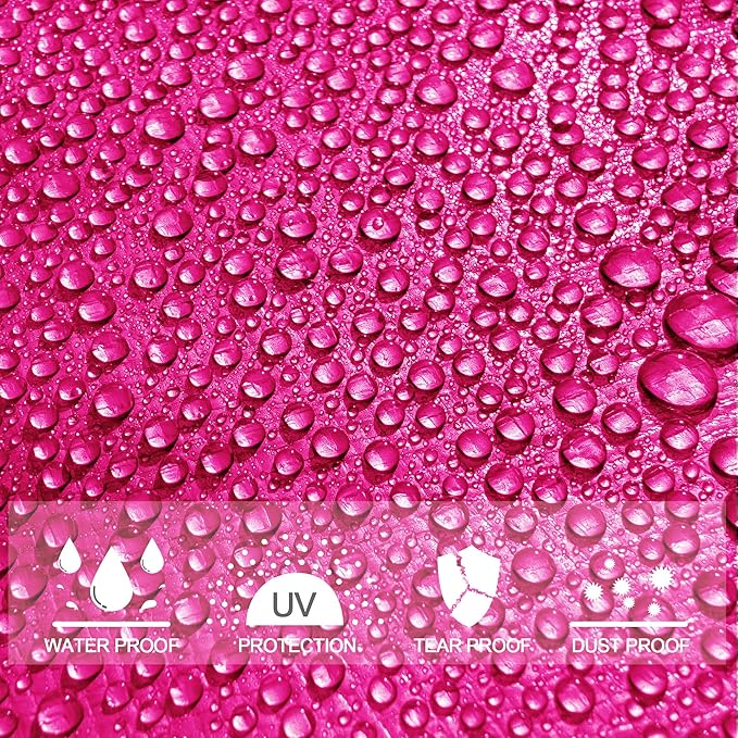 STARPYNG-7 Mil Pink/Silver 15x15 Feet Tarp-Multifunctional Waterproof Tarpaulin-Waterproof UV Resistant Rip and Tear Resistant Poly Tarpaulin with Reinforced Edges for Cover
