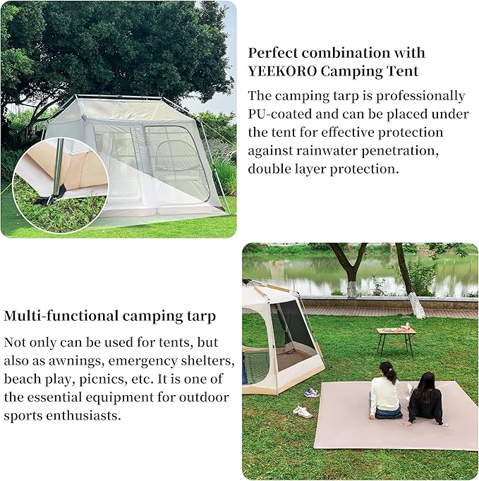 Tent Footprint 210D Oxford Cloth Camping Tent Tarp PU 3000 Waterproof Ground Sheet Mat for Tent Backpacking Hiking Beach