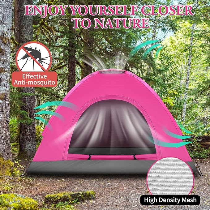 Outvita Camping Tent 4 Person Dome Tents with Rainfly &amp Carrying Bag Waterproof Easy Setup Tent with Mesh Windows for Camping &amp Hiking