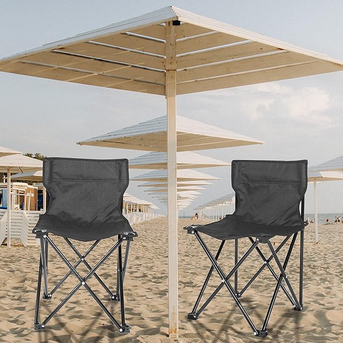 Folding Camp ChairsCollapsible Anti-Slip Padded Oxford Cloth Stool for Beach Hiking Fishing PicnicCarry Bag IncludedSmall