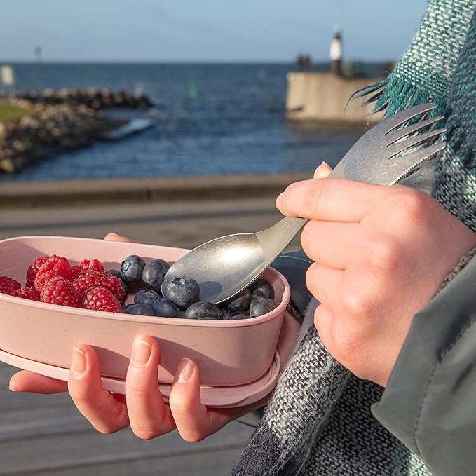 Light My Fire Titanium Spork — Camping Spoon Fork Knife Combo — Reusable Travel &amp Camping Utensils — Unbreakable Non-Toxic BPA Free Outdoor Backpacking Hiking Picnic Utensil — 1 Metal Spork