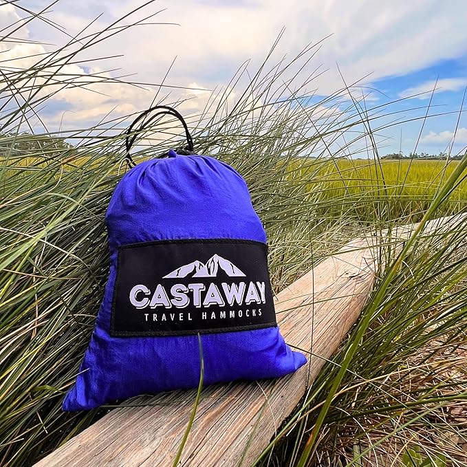 Castaway Travel Hammocks Double Galaxy Camping Hammock with 2 Tree Straps Triple Stitched Durable Nylon Material Compact Design for Backpacking Travel Beach Backyard Patio Hiking