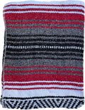 Baja Authentic Mexican Blanket Falsa Blanket Yoga Blanket Perfect Beach Blanket Camping Blanket Picnic Blanket Car Blanket Home Throw Blanket (Red)