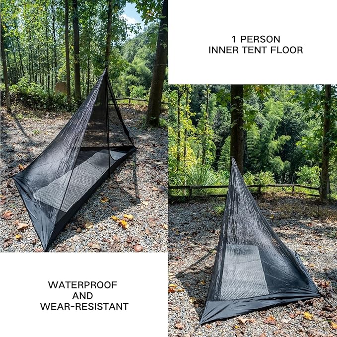 Half Inner Mesh Tent for Tipi Hot Tent with Waterproof Floor 1 Person General Size