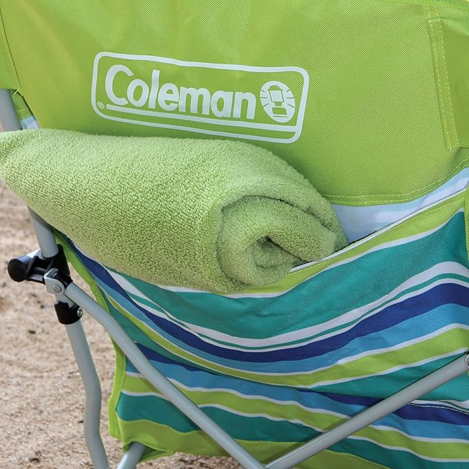 Coleman Utopia Breeze Lightweight Beach Chair with Cup Holder Comfortable Portable Outdoor Chair with Carry Bag Supports up to 250lbs Great for Beach &amp Yard