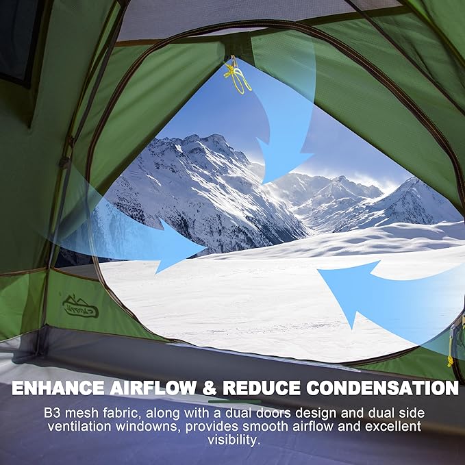 2 Person Backpacking Tent Waterproof Windproof Two Person Tent Lightweight Easy Setup 2 Man Tent for Camping Hiking Cycling
