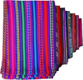 Lucio Fabrics Unique Native Peruvian Throw - Vibrant Colors Lightweight Durable - HomeYoga BeachCampingPicnicOutdoor Activities Thin Blanket 70'' x 47'' (Purple Festive Rainbow)