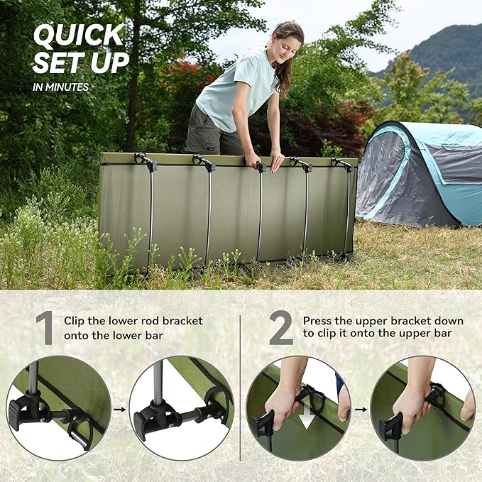 MARCHWAY Ultralight Folding Tent Camping Cot Bed Portable Compact for Outdoor Travel Base Camp Hiking Mountaineering Lightweight Backpacking (Army Green)