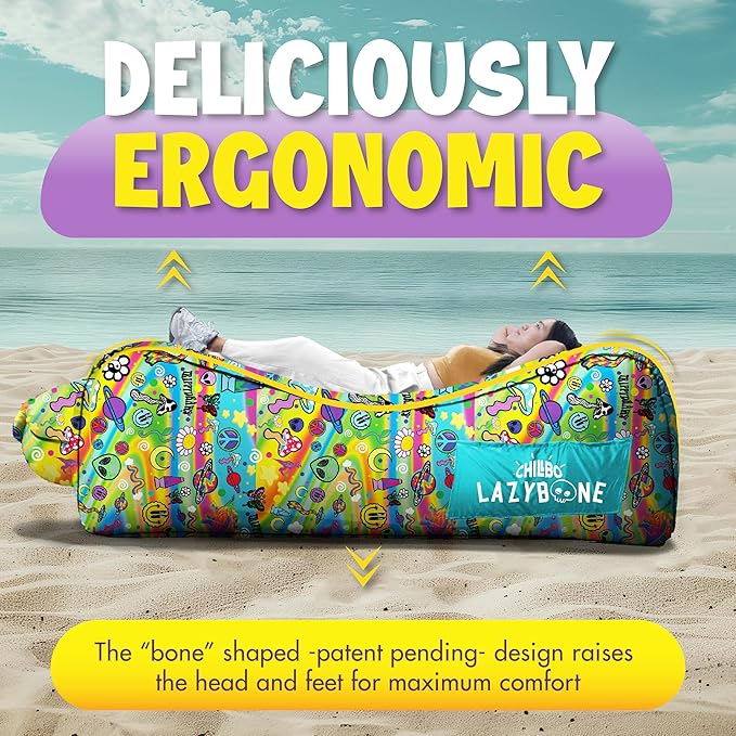Chillbo Lazybone Inflatable Lounger - Ultimate Inflatable Couch for Maximum Chill - The Perfect Blow Up Couch for Music Festivals Or Lounger for Camping