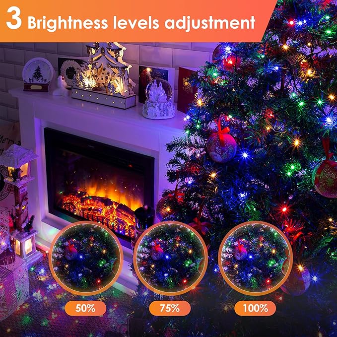LumiGlow Christmas Lights 1200 LED 394 FT IP67 Waterproof Christmas Tree Lights with 8 Modes Outdoor String Lights with Timers &amp Memory Function Xmas Light for Holiday Decor (Multicolored)