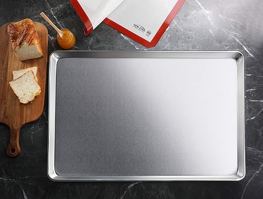 New Star Foodservice Commercial-Grade 18-Gauge Aluminum Sheet Pan/Bun Pan (18 L x26 W x1 H(Full Size) Pack of 12 Measure Oven)