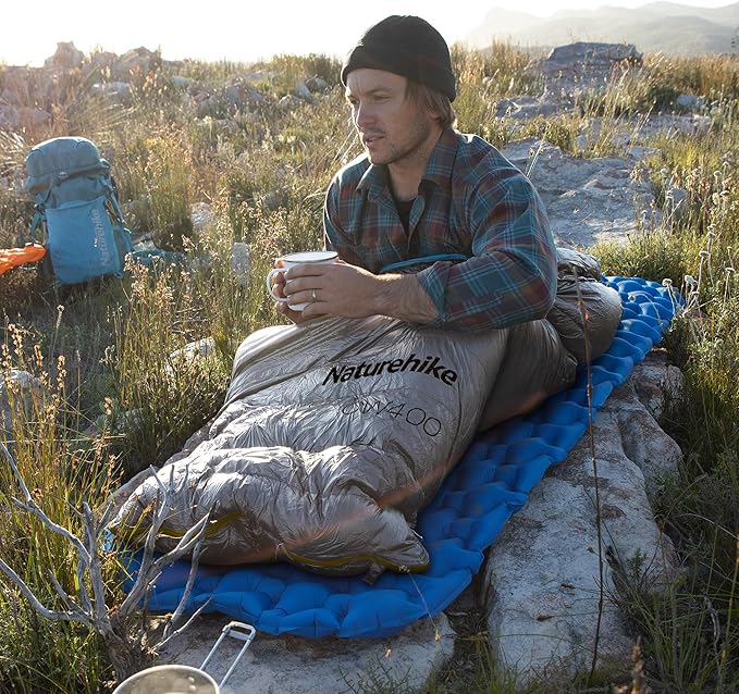Naturehike Ultralight Down Sleeping Bag 650FP Backpacking Sleeping Bag for Adults 40.4℉ Waterproof Sleeping Bags for Camping Hiking Traveling with Compression Sack