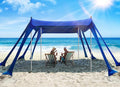 Beach Tent Beach Canopy Sun Shade with UPF50+ UV Protection 10x10ft Includes 8 Sandbags Sand Shovel Ground Pegs &amp 4 Stability Poles Pop Up Sun Shelter for Camping Picnics Backyard Fun