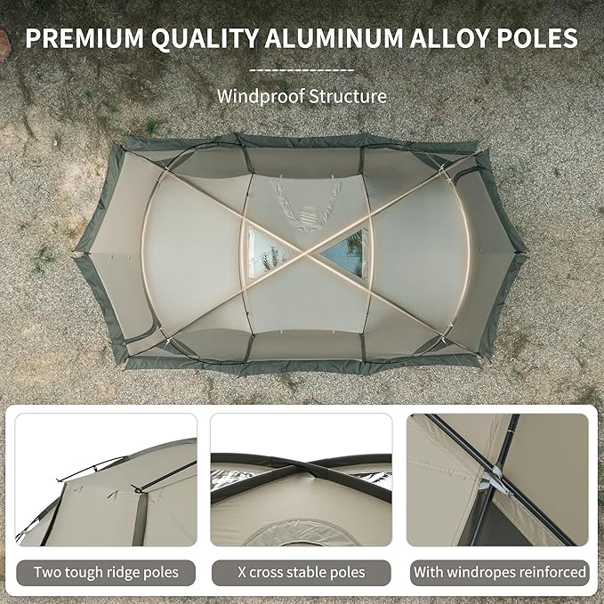 Naturehike Massif Hot Tent with Stove Jack Waterproof Windproof 4 Season Tent 2/4 Person Cold Weather Winter Tents for Camping