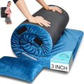 3 Inch Memory Foam Camping Mattress Pad Dual Layer Thick Sleeping Camp Mat for Sleepover Car Tent Portable Roll Up Mattress for Adults with Travel Bag